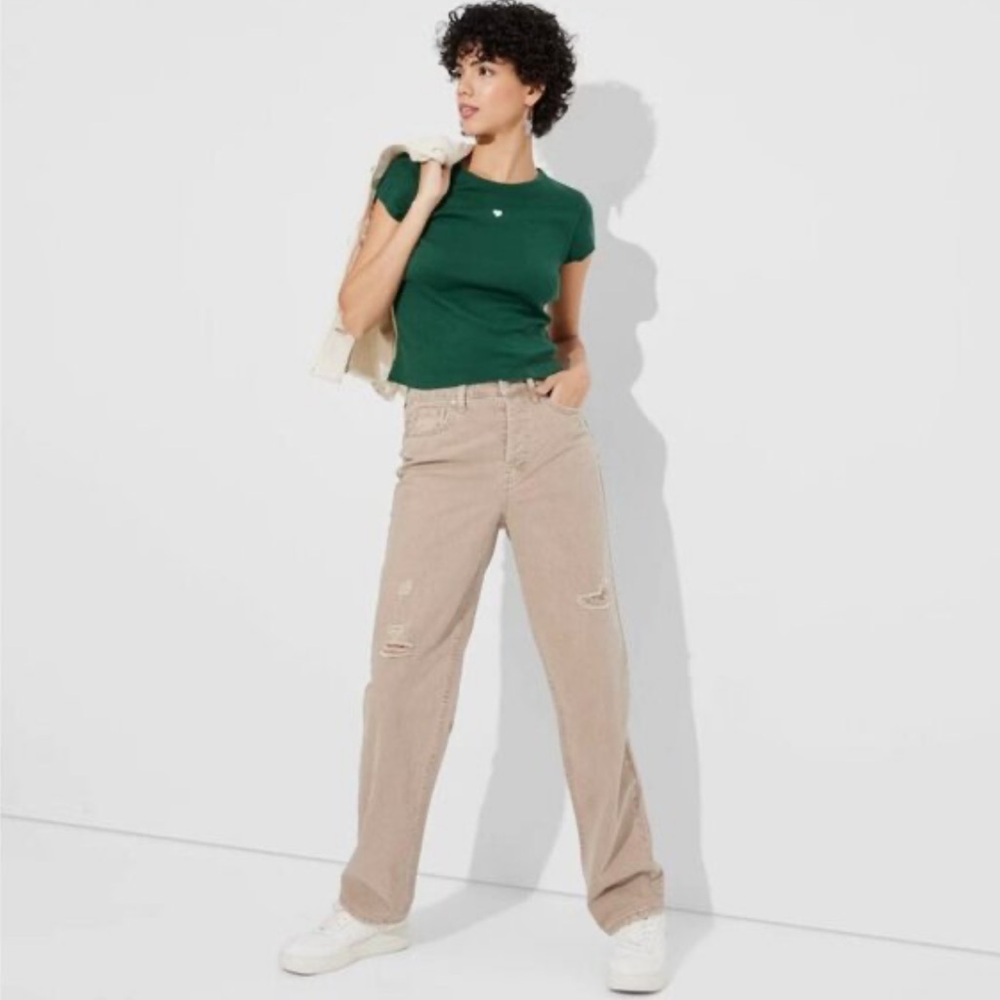 Wild Fable High Rise Button-Fly Jeans in Tan